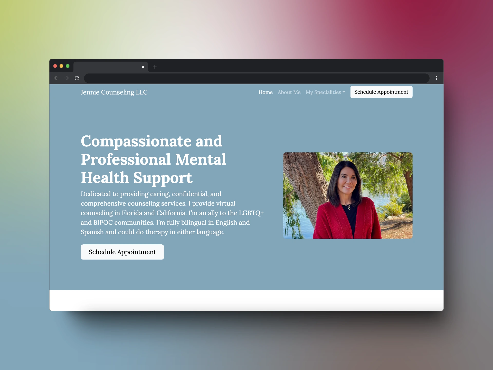 Preview of Jennie Mental Health Counseling website